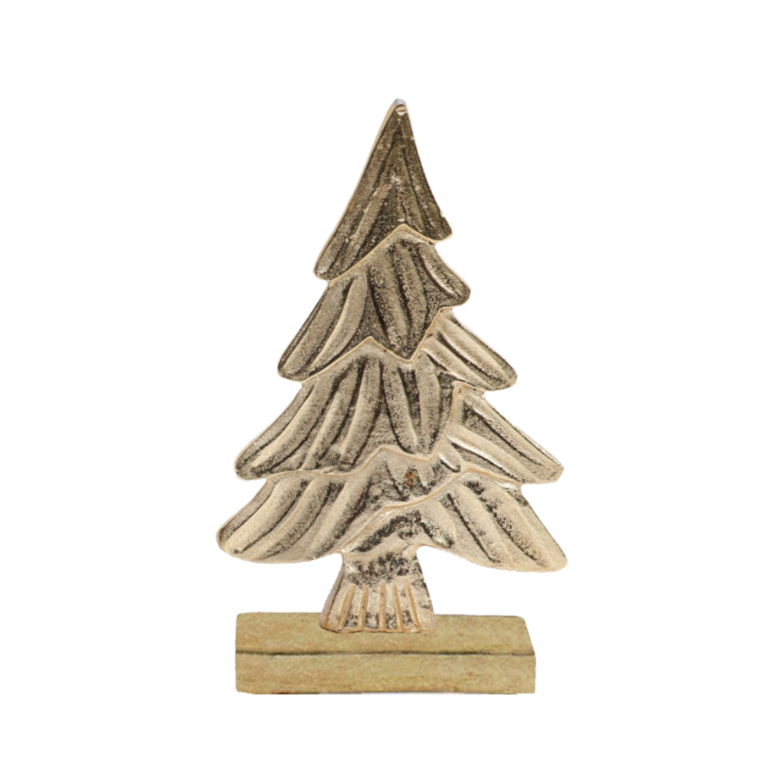 XMAS HARK TREE ALUMINIUM WOOD MANGO GOLD 18x6xH30c