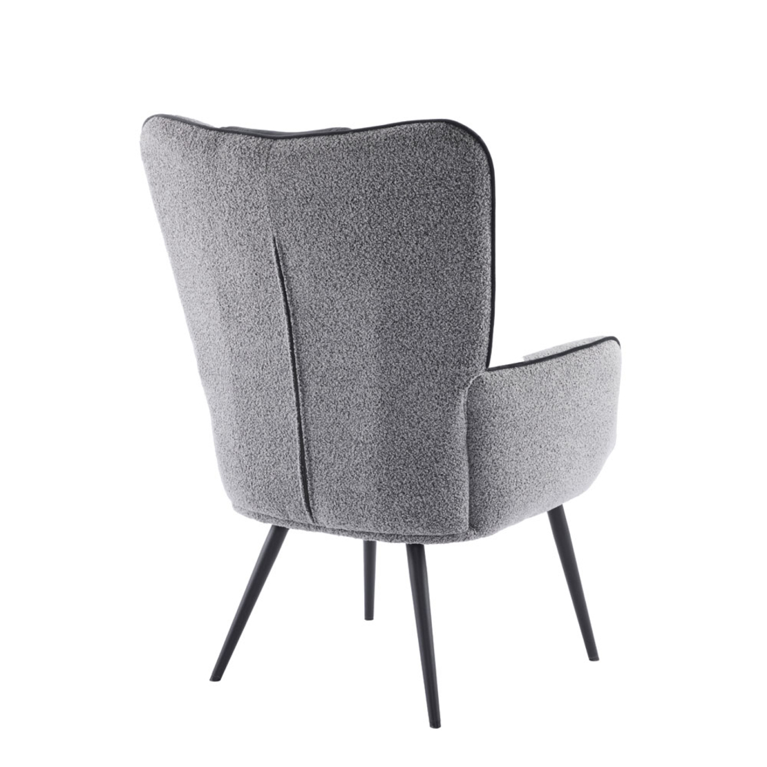 MANIFEST ARMCHAIR FABRIC GREY SILVER METAL BLACK PRC