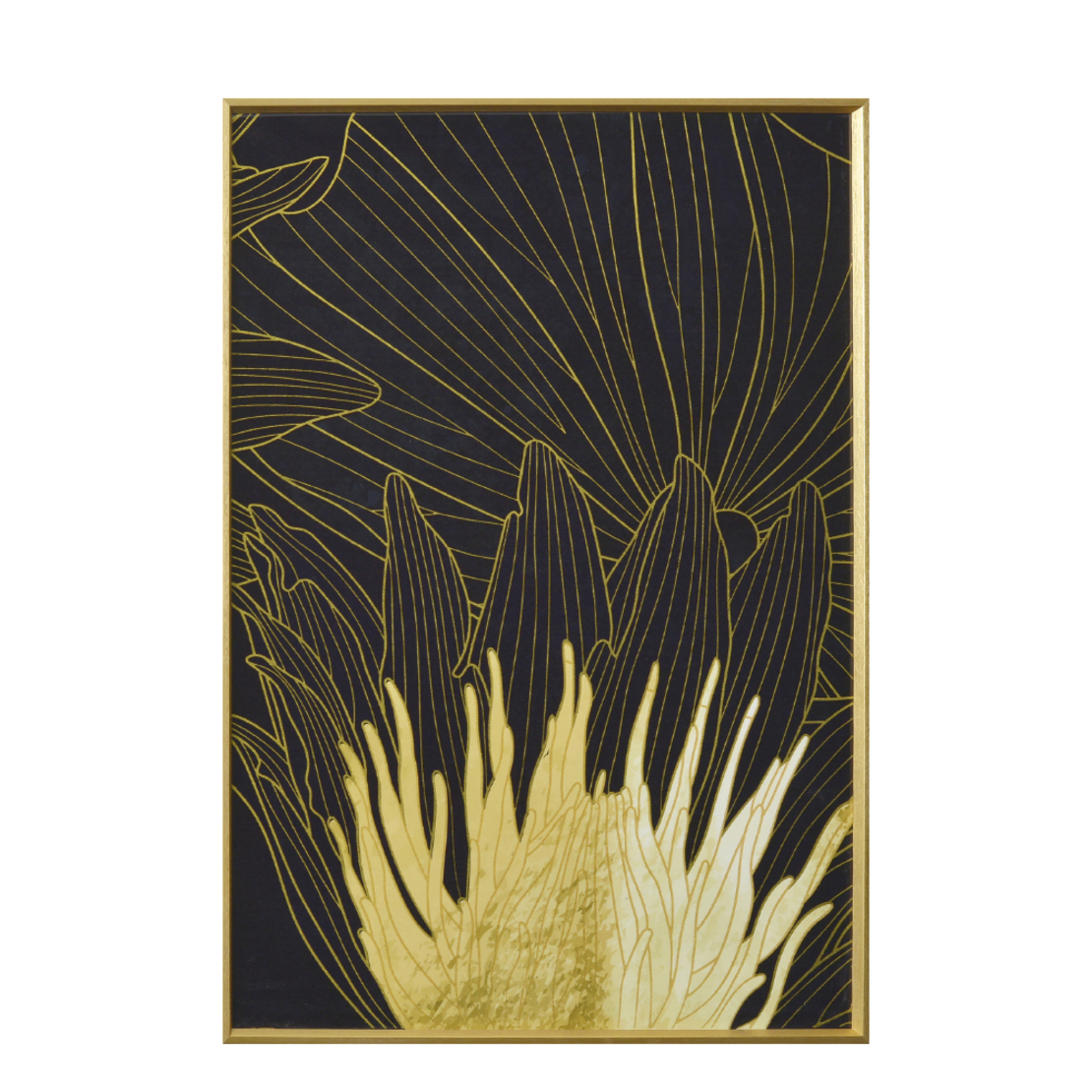 COED 2 PAINTING CANVAS BLACK GOLD WOOD FRAME GOLD