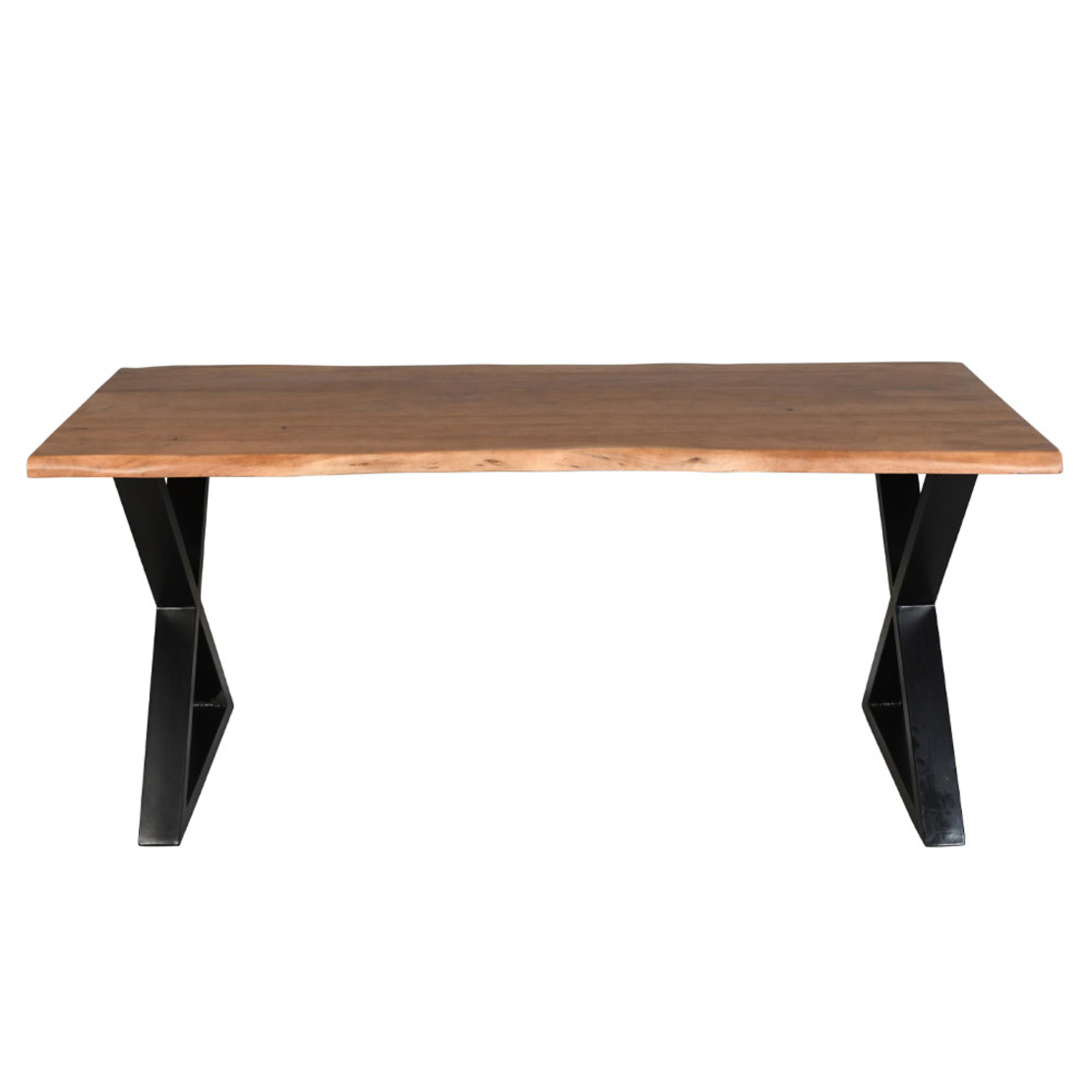 MINGLE TABLE WOOD ACACIA WALNUT BLACK METAL IN