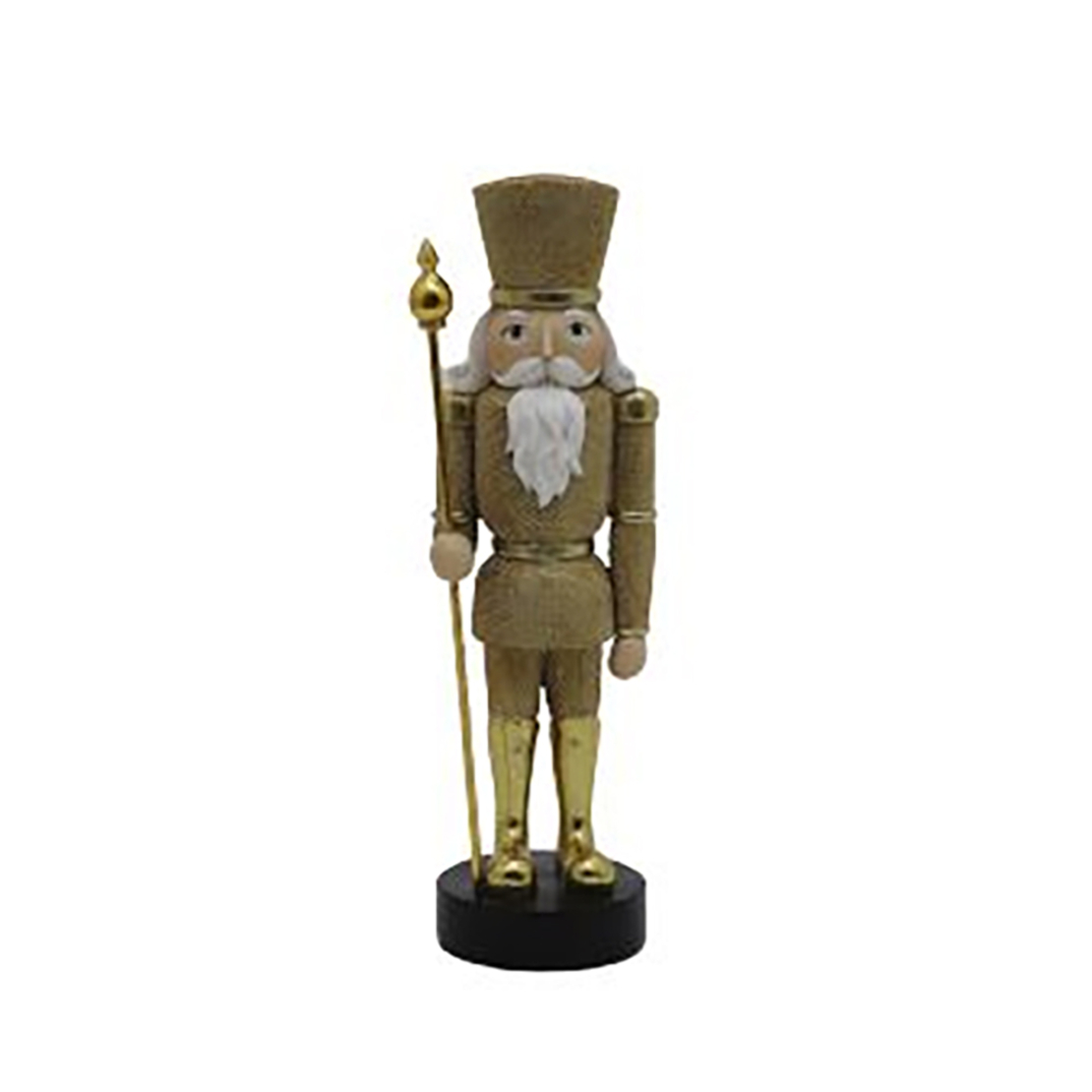 XMAS PRISK A SOLDIER POLYRESIN GOLD WHITE 10x8xH31