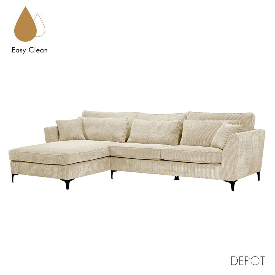 FOREVER SOFA CORNER LEFT EASY CLEAN FABRIC BEIGE E1 EU
