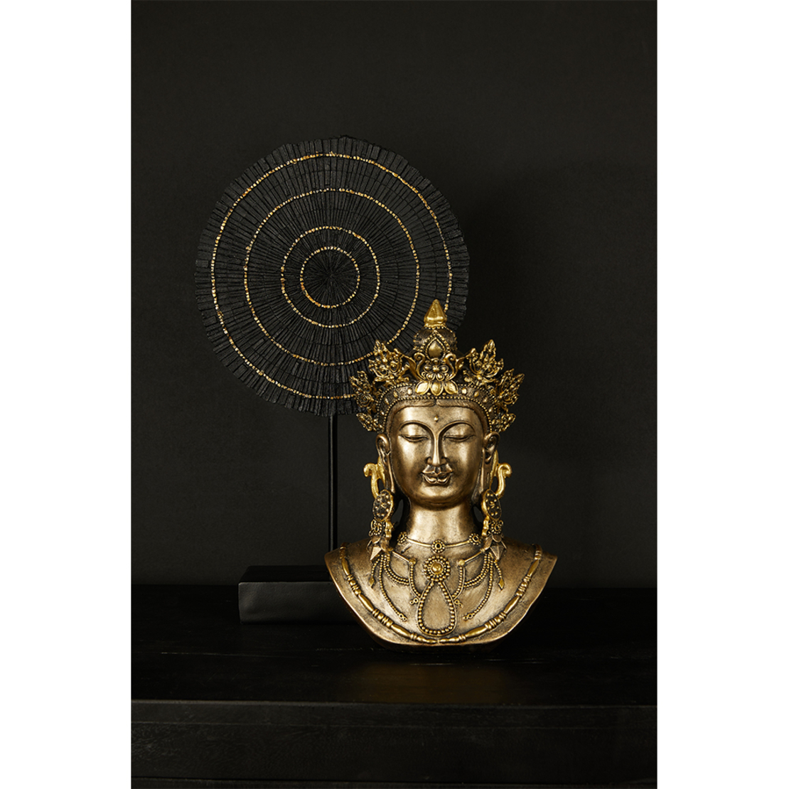 GODDESS DECO FIGURE POLYRESIN GOLD 19,9x11,9xH29,4