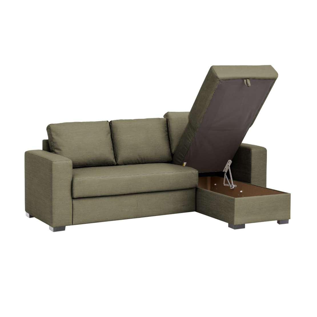 ALDO CRISTIANO SOFA BED REVERSABLE CORNER EASY CLEAN FABRIC OLIVE GREEN R454 E1 EU