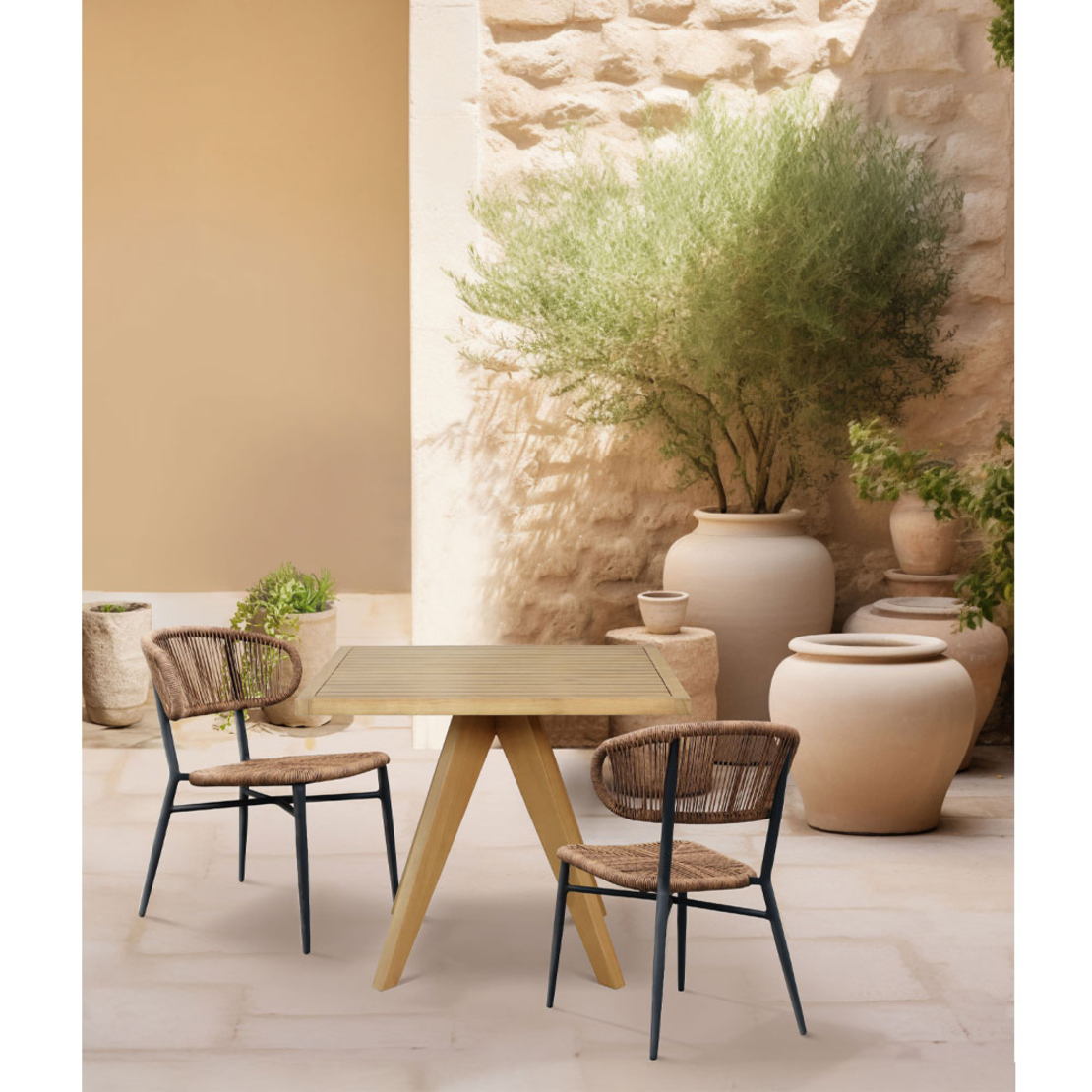 SEDAI CHAIR ALUMINIUM BLACK WALNUT 55x60xH78cm PRC