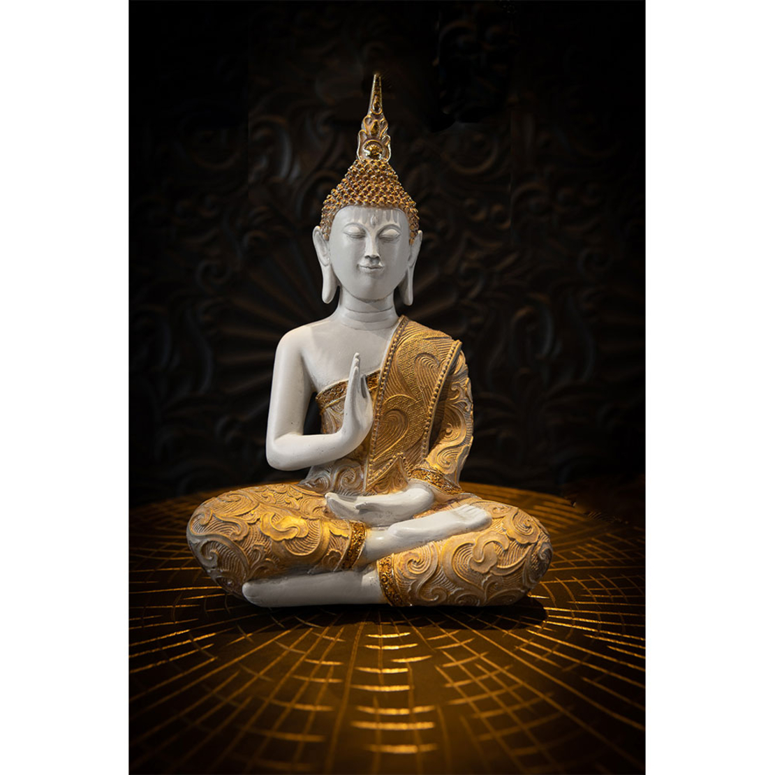 FADHI DECO BUDDHA POLYRESIN BEIGE GOLD PURPLE 21,9