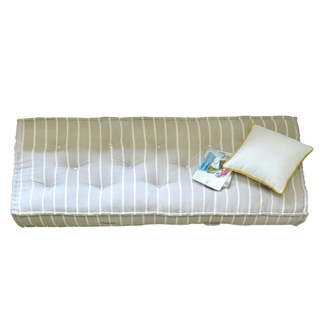 MAROCAIN MATTRESS FABRIC BEIGE WHITE IN