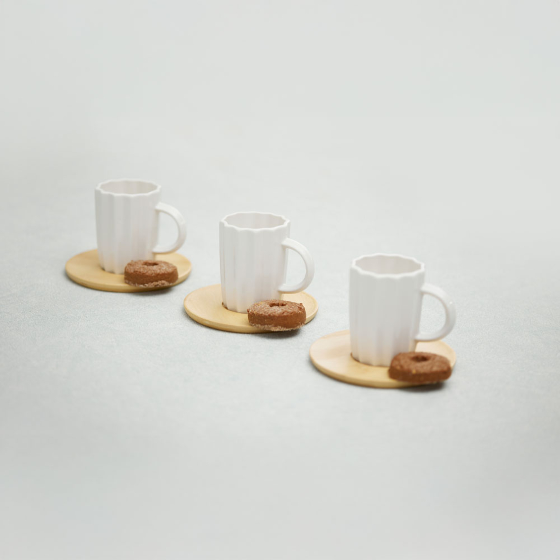 CACTUS MUG ESPRESSO SET 6 PCS PORCELAIN BAMBOO W