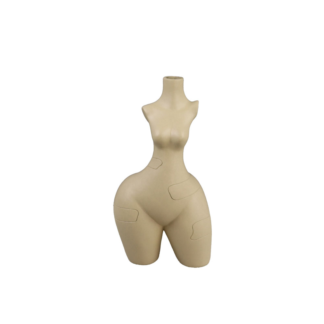 PEAR BODY DECORATION VASE 13.5x8.5x25 POLYRESIN BEIGE