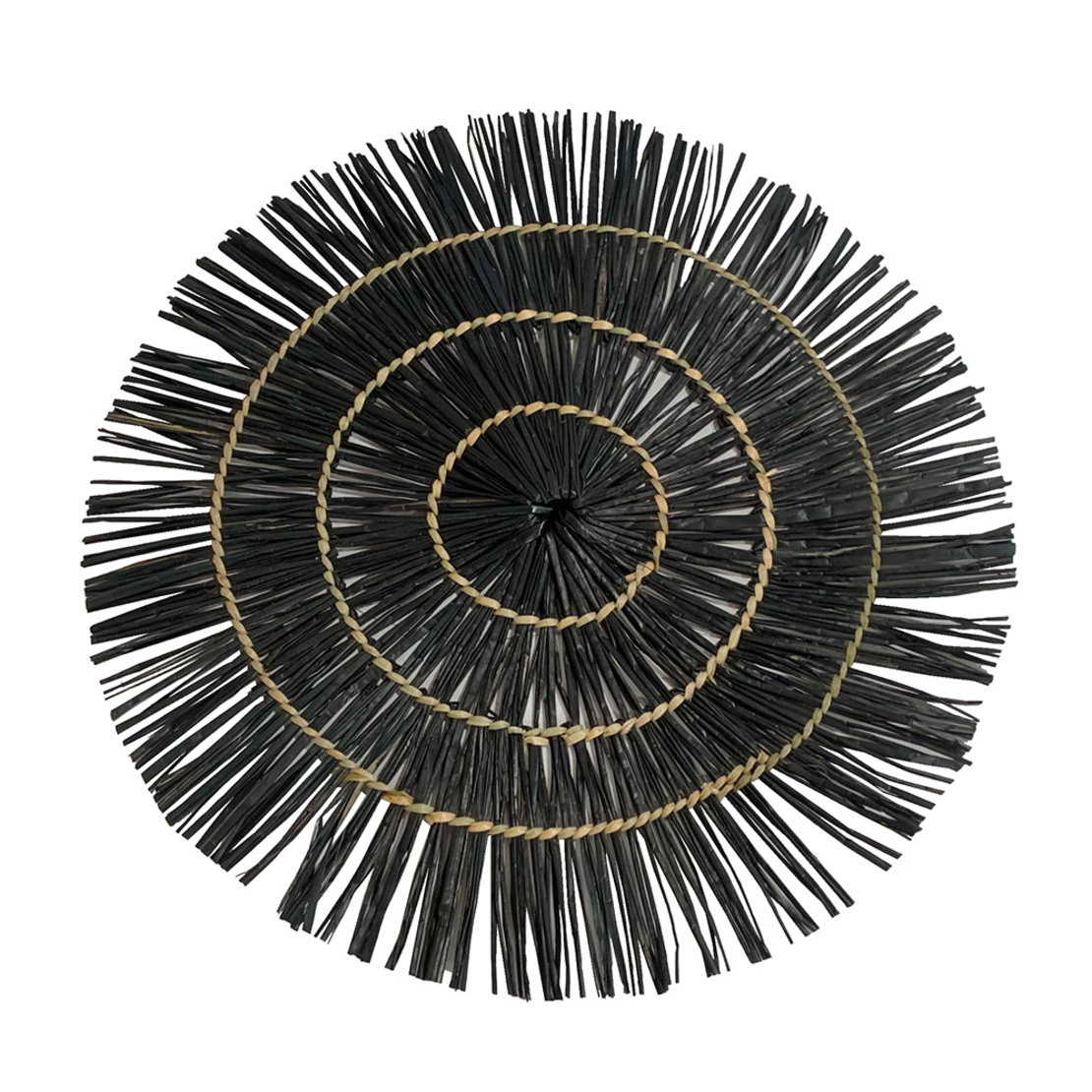 JABBAR PLACE MAT SEAGRASS BLACK NATURAL 39x39cm VN