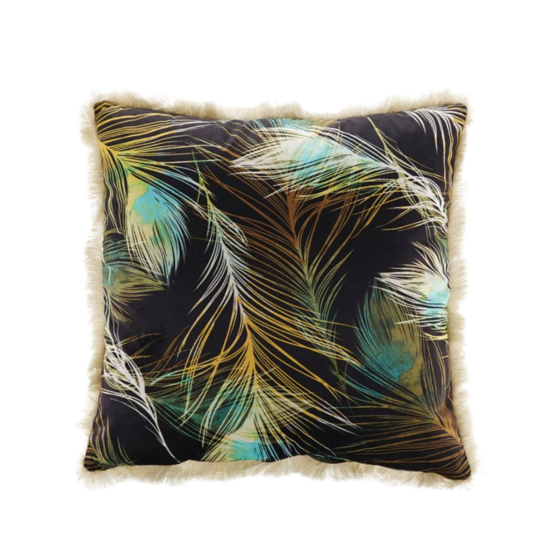 FEATHERS DECOR CUSHION VELVET MULTICOLOR 45x45cm P