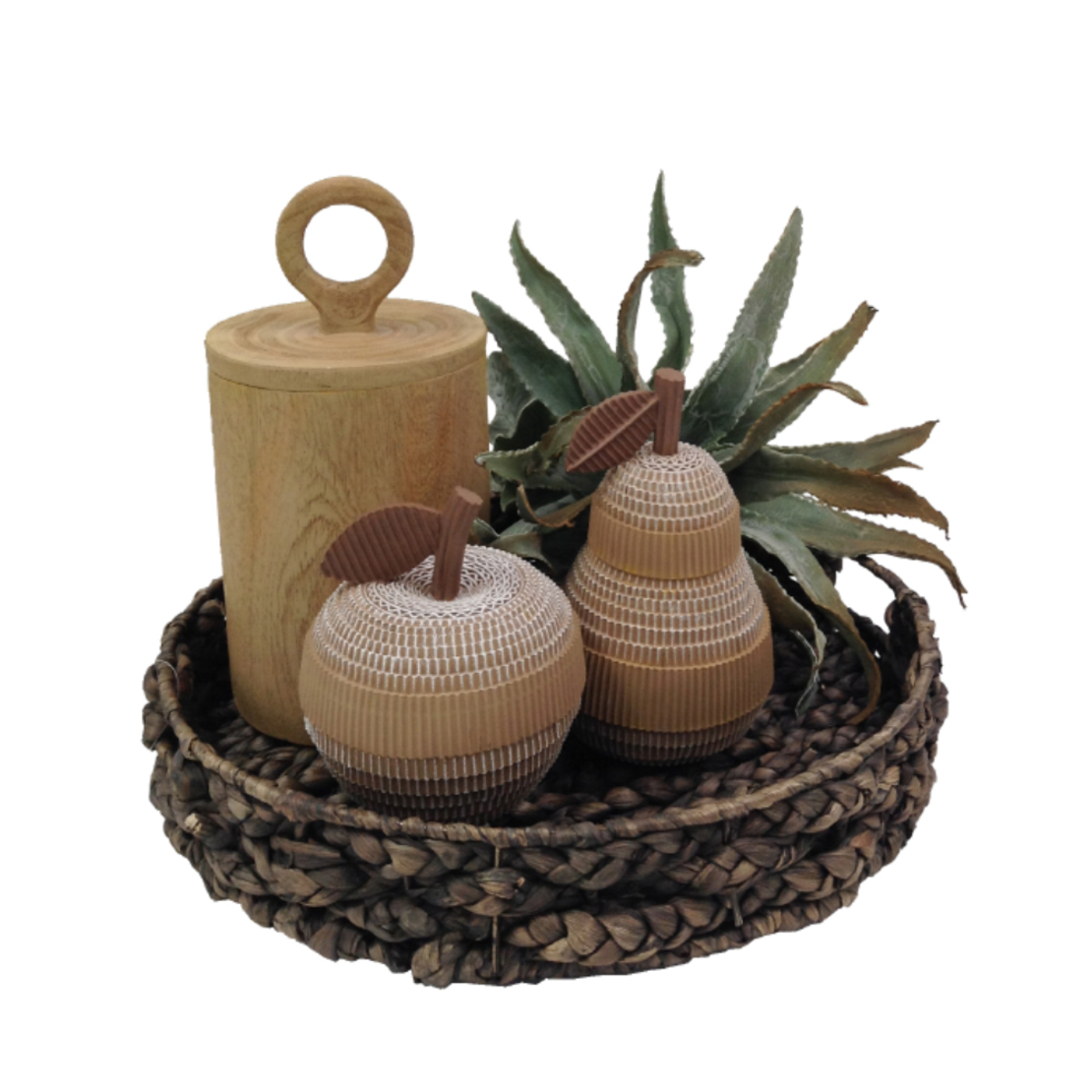 SALV TRAY SET 2PCS HYACINTH IRON NATURAL BLACK D50
