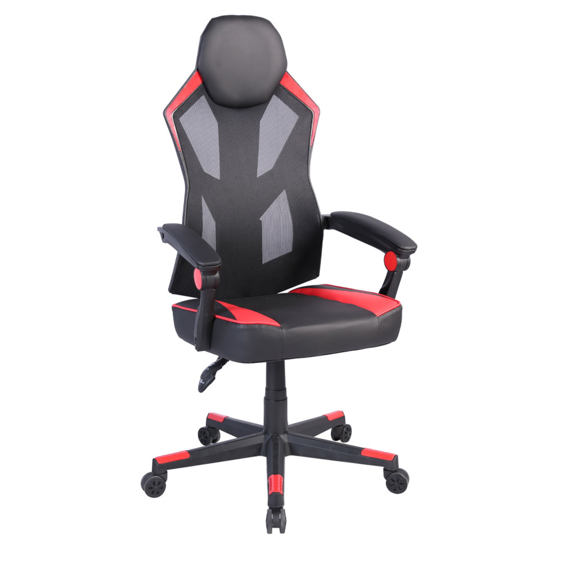 FUSION GAMING CHAIR DESK FABRIC BLACK NYLON RED PP 50x74xH137cm PRC