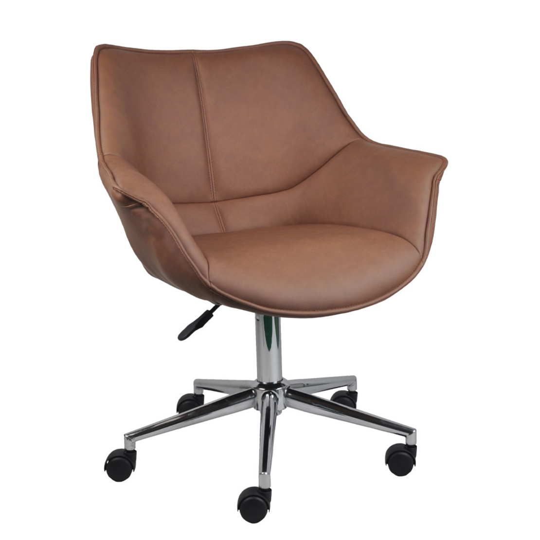 JONES CHAIR DESK FABRIC BROWN METAL METAL 68x64xH92cm PRC