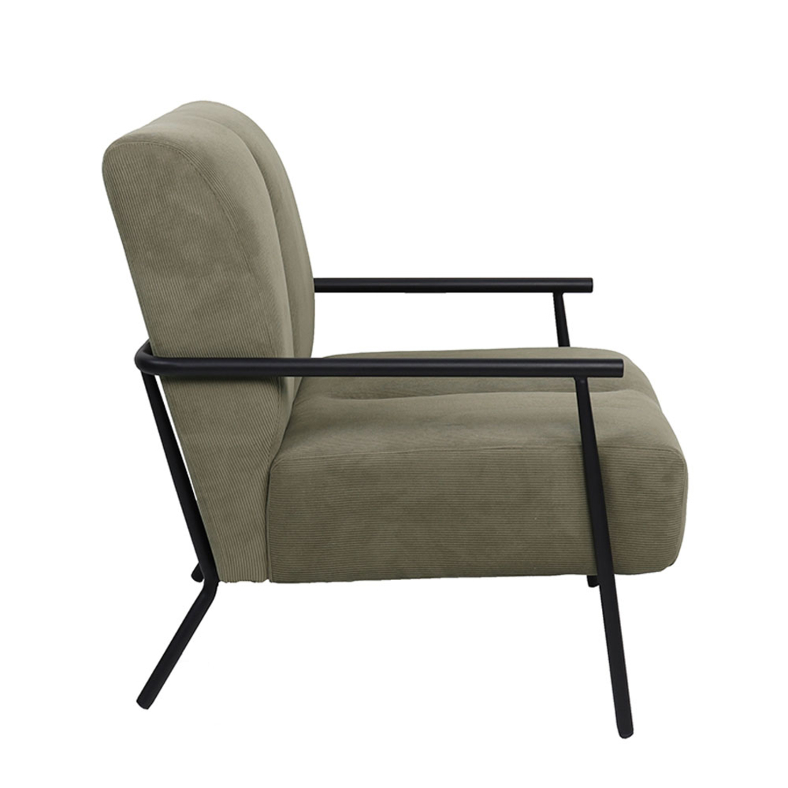 KIOTO ARMCHAIR FABRIC KHAKI METAL BLACK PRC