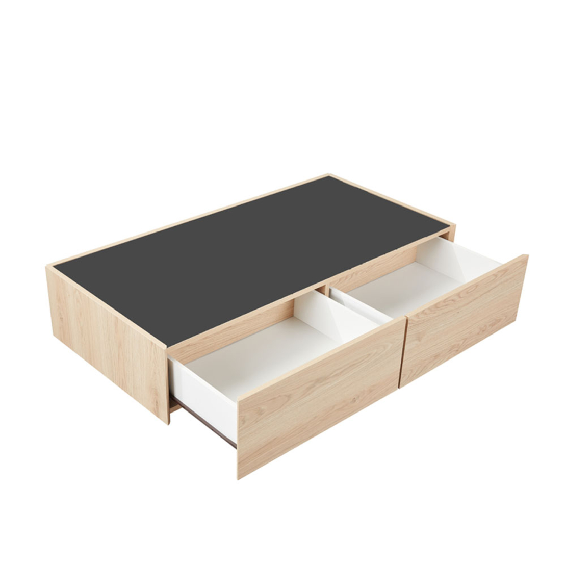 CUBIUS COFFEE TABLE MELAMINE NATURAL MELAMINE SMOKE BLACK 118x59x33 E1