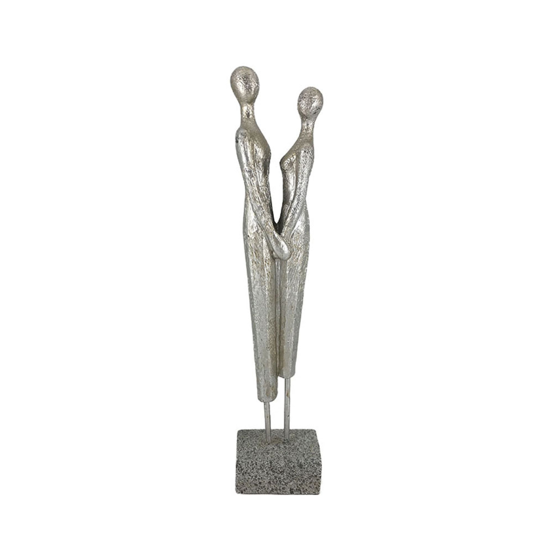 ENSEMBLE DECO FIGURE POLYRESIN SILVER 8,2x4,8xH30,