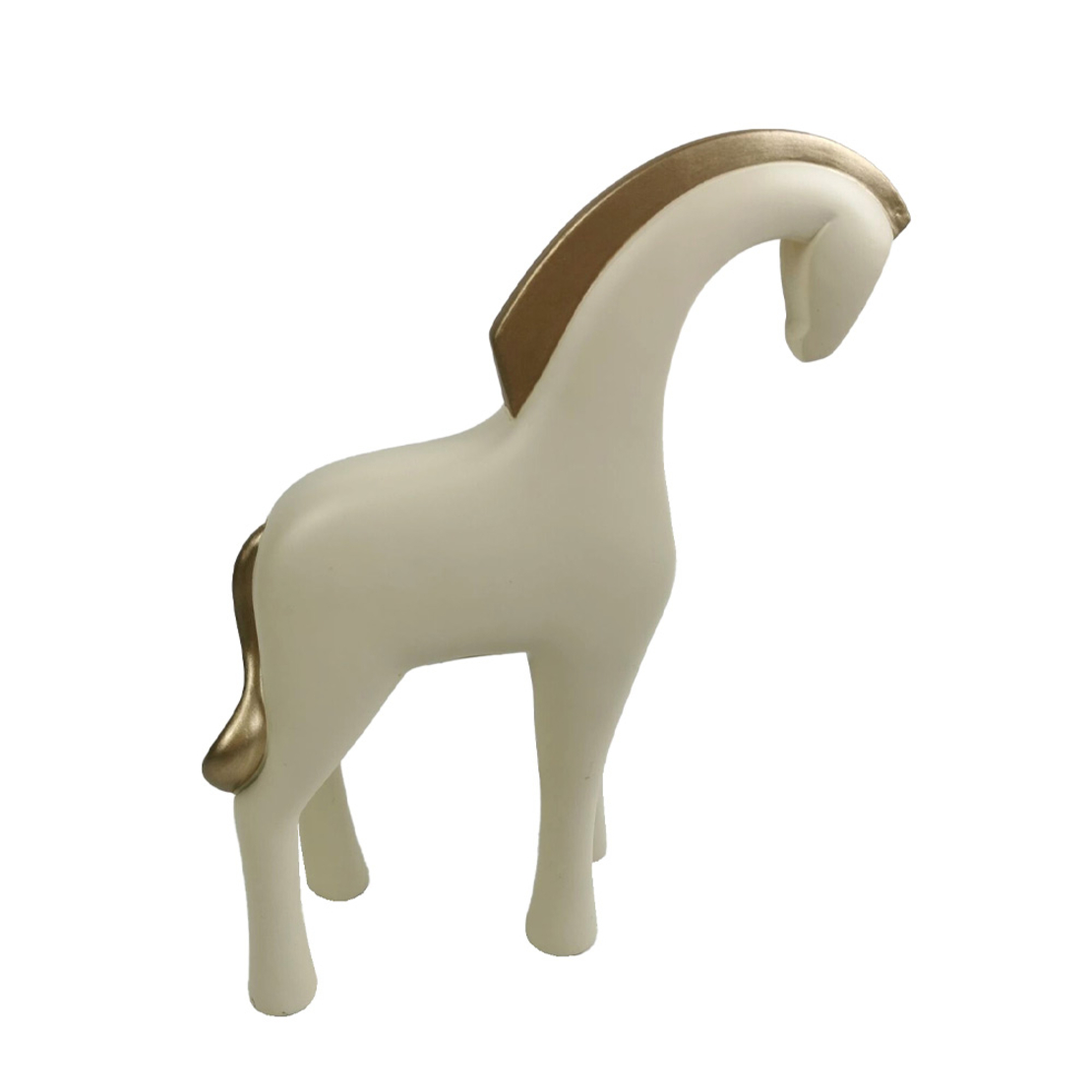 JASPER DECO HORSE POLYRESIN BEIGE GOLD 18,5x6xH22,