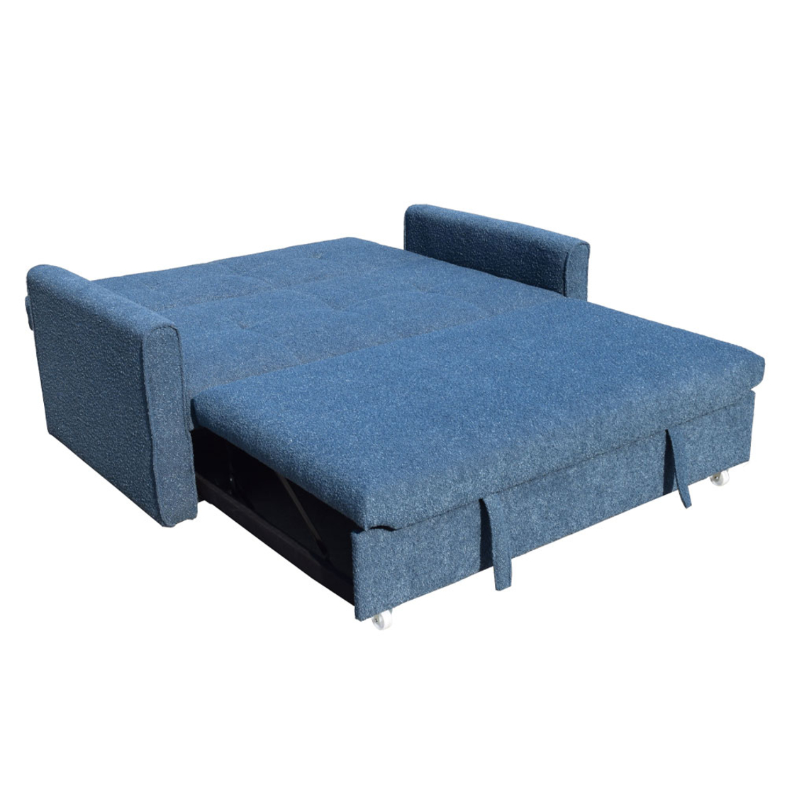 DUAL SOFA BED 2SEAT FABRIC BLUE E1 PRC
