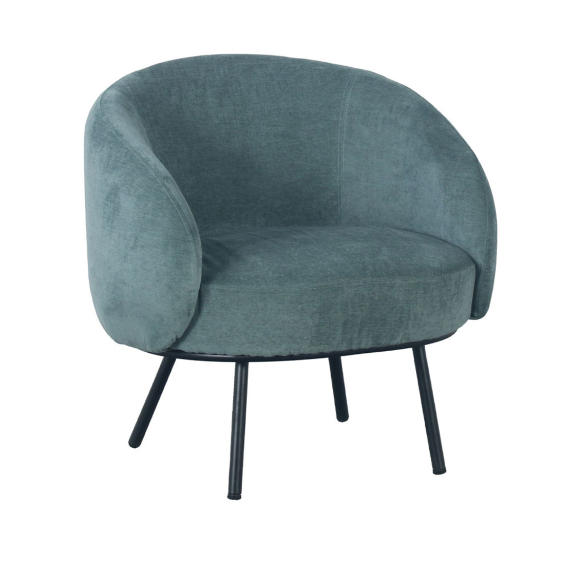 MALU ARMCHAIR FABRIC WATER GREEN METAL BLACK E1 PRC