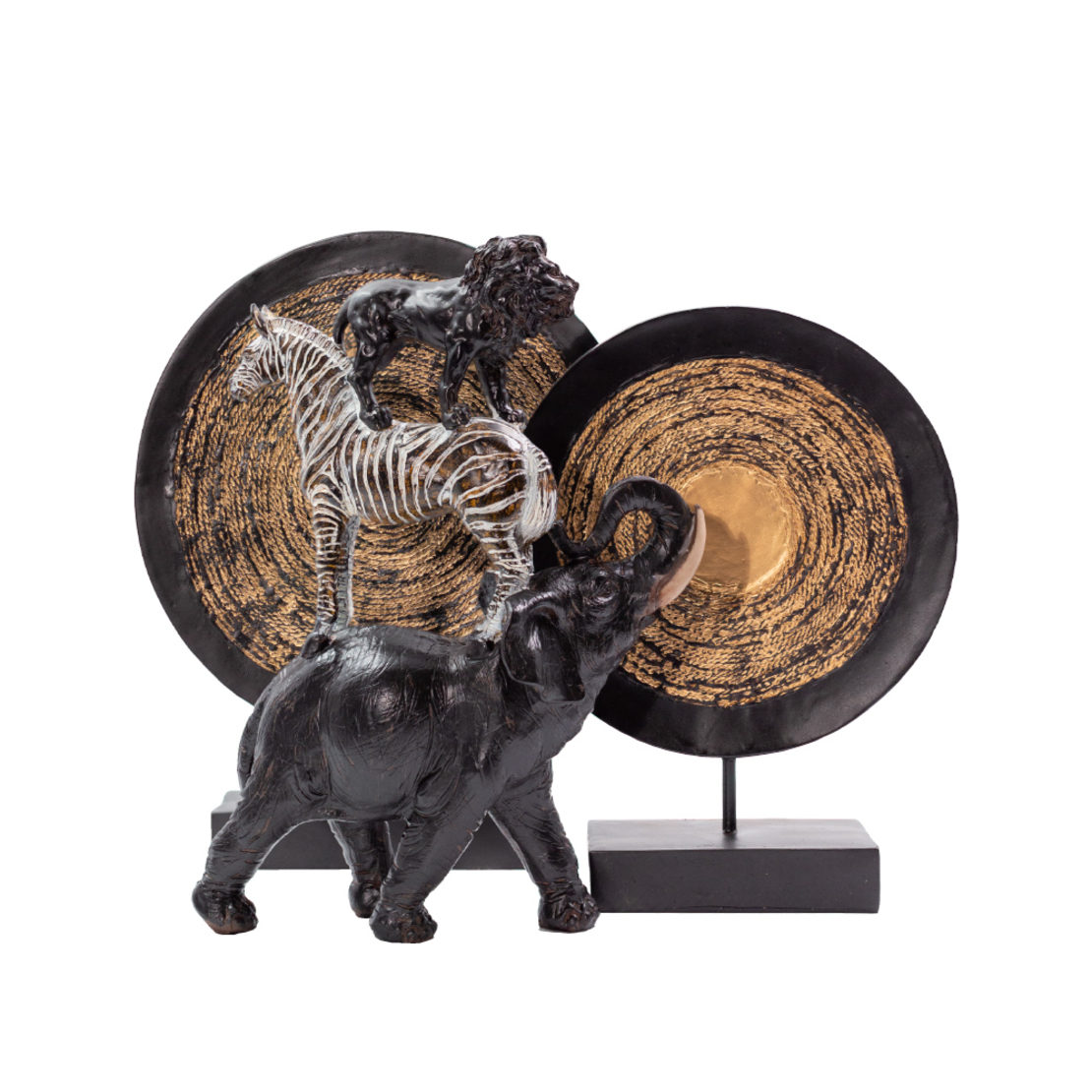HAUSA 1 DECO POLYRESIN BLACK GOLD 27x9,5xH34,5cm P