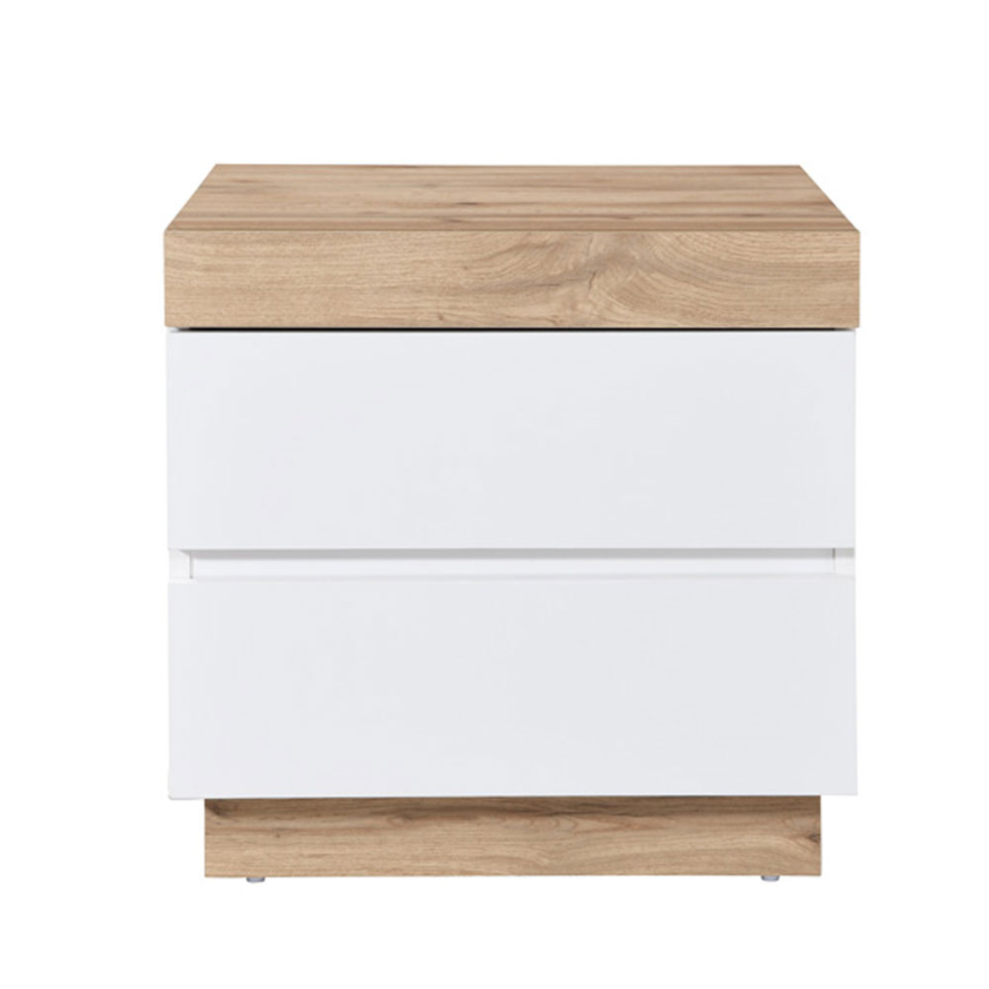 CASA NIGHTSTAND 2DRAWERS CHIPBOARD WITH MELAMINE CARTA WHITE CHIPBOARD WITH MELAMINE CARTA NATURAL E1