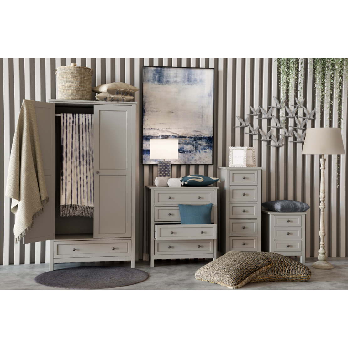 FRENCH NIGHTSTAND 3DRAWERS MDF GREY LIGHT E1 PRC