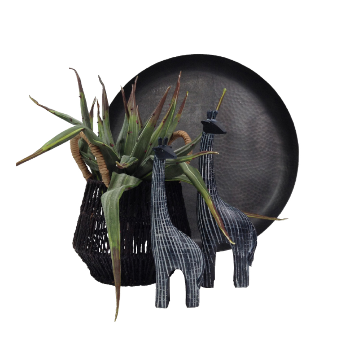 KAMILO 1 DECO GIRAFFE POLYRESIN BLACK WHITE 12x7xH