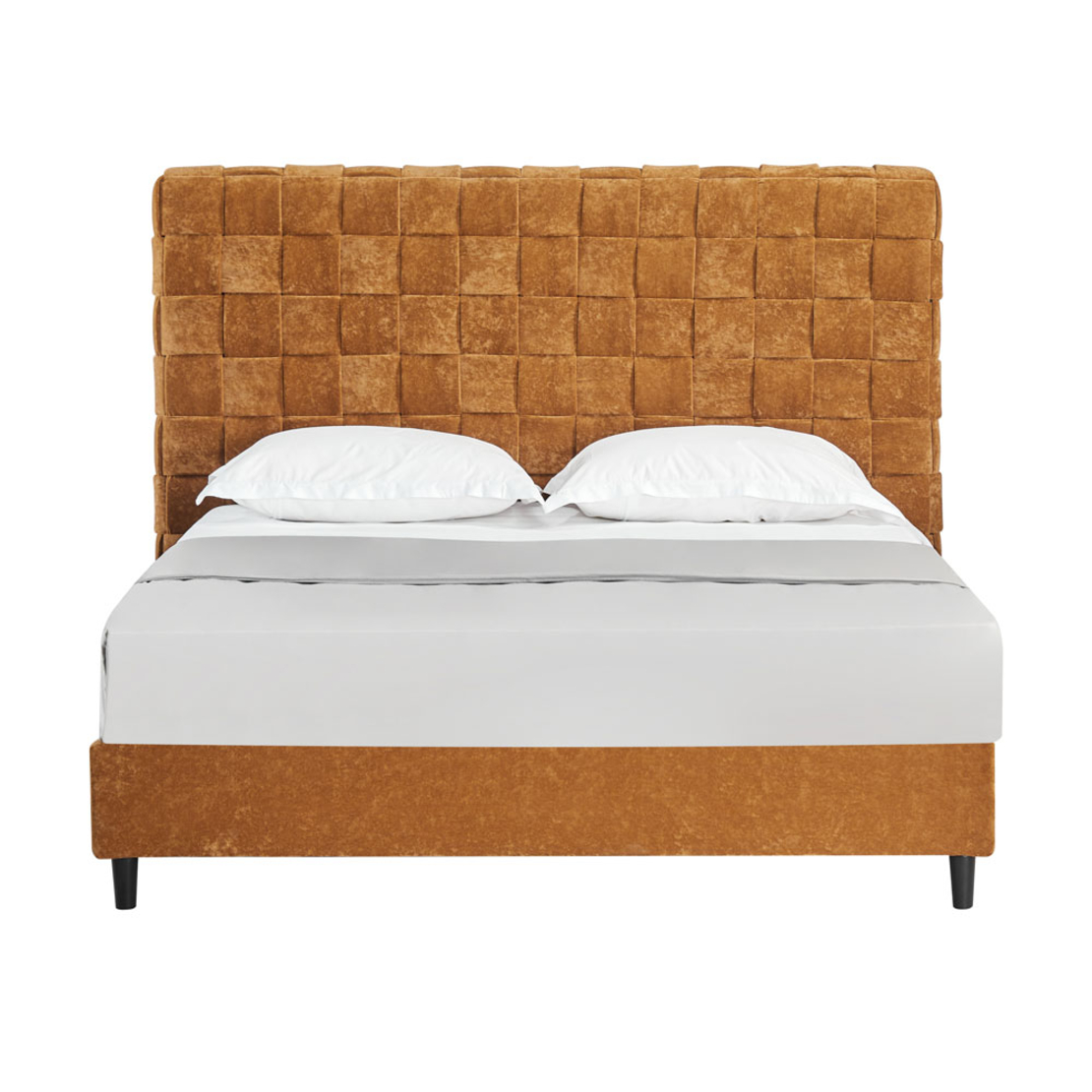 BALZAK BED (FOR MATTRESS 160x200cm) FABRIC CAMEL E1 PRC