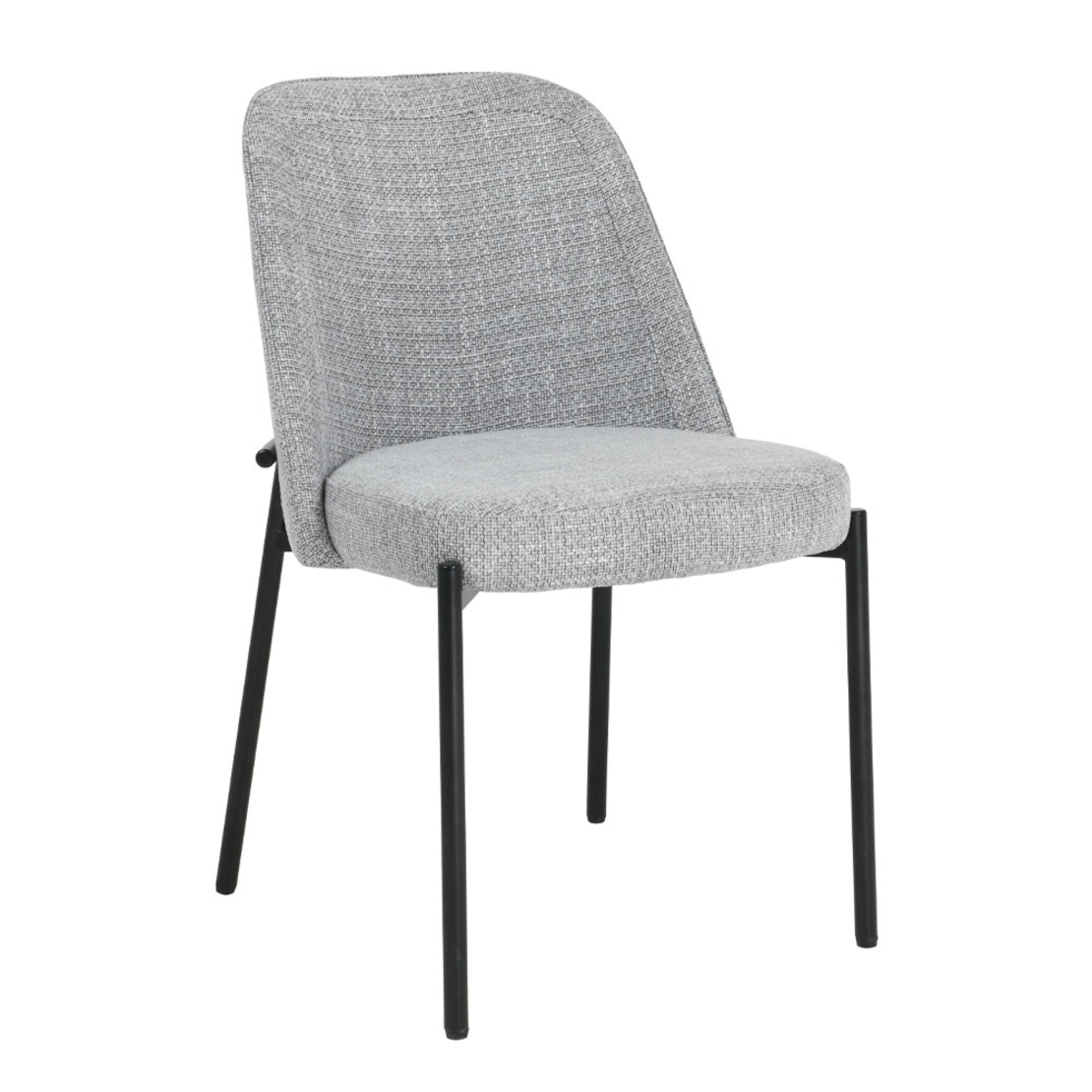 LUJO CHAIR FABRIC GREY LIGHT METAL BLACK MAT E1 PRC