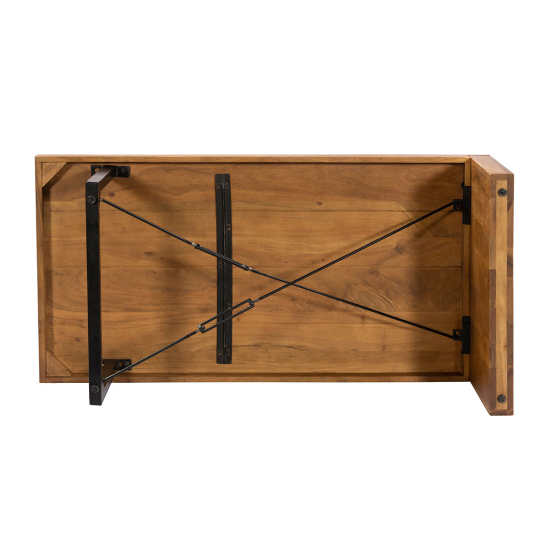 WIRE COFFEE TABLE WOOD ACACIA WALNUT METAL BLACK 120x60xH40cm IN