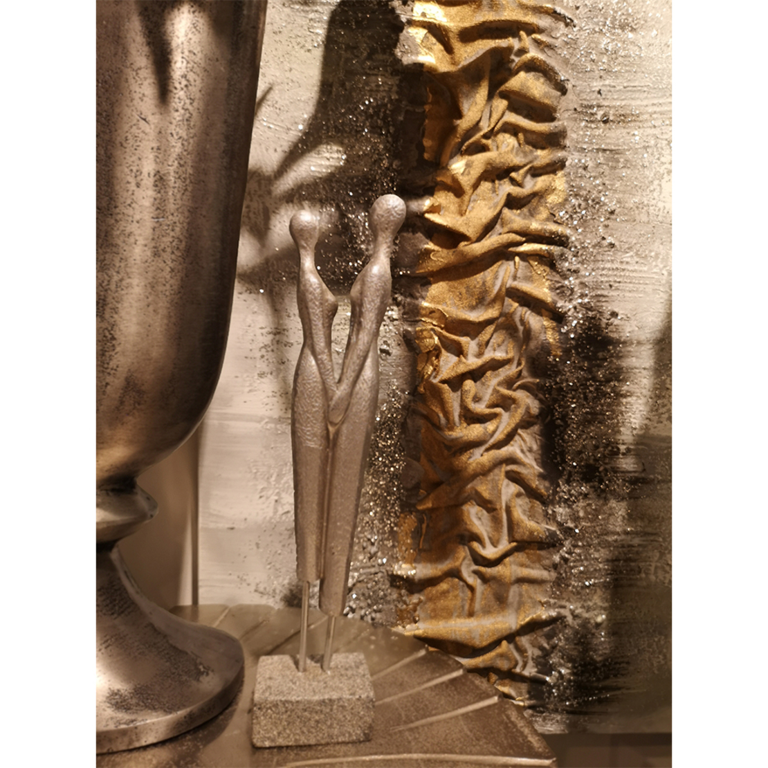 ENSEMBLE DECO FIGURE POLYRESIN SILVER 8,2x4,8xH30,