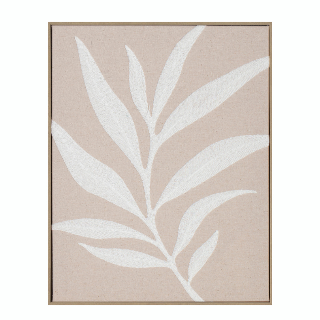 WILDFLOWER PAINTING DECORATIVE 40x50x3 LINEN BEIGE WOOD NATURAL