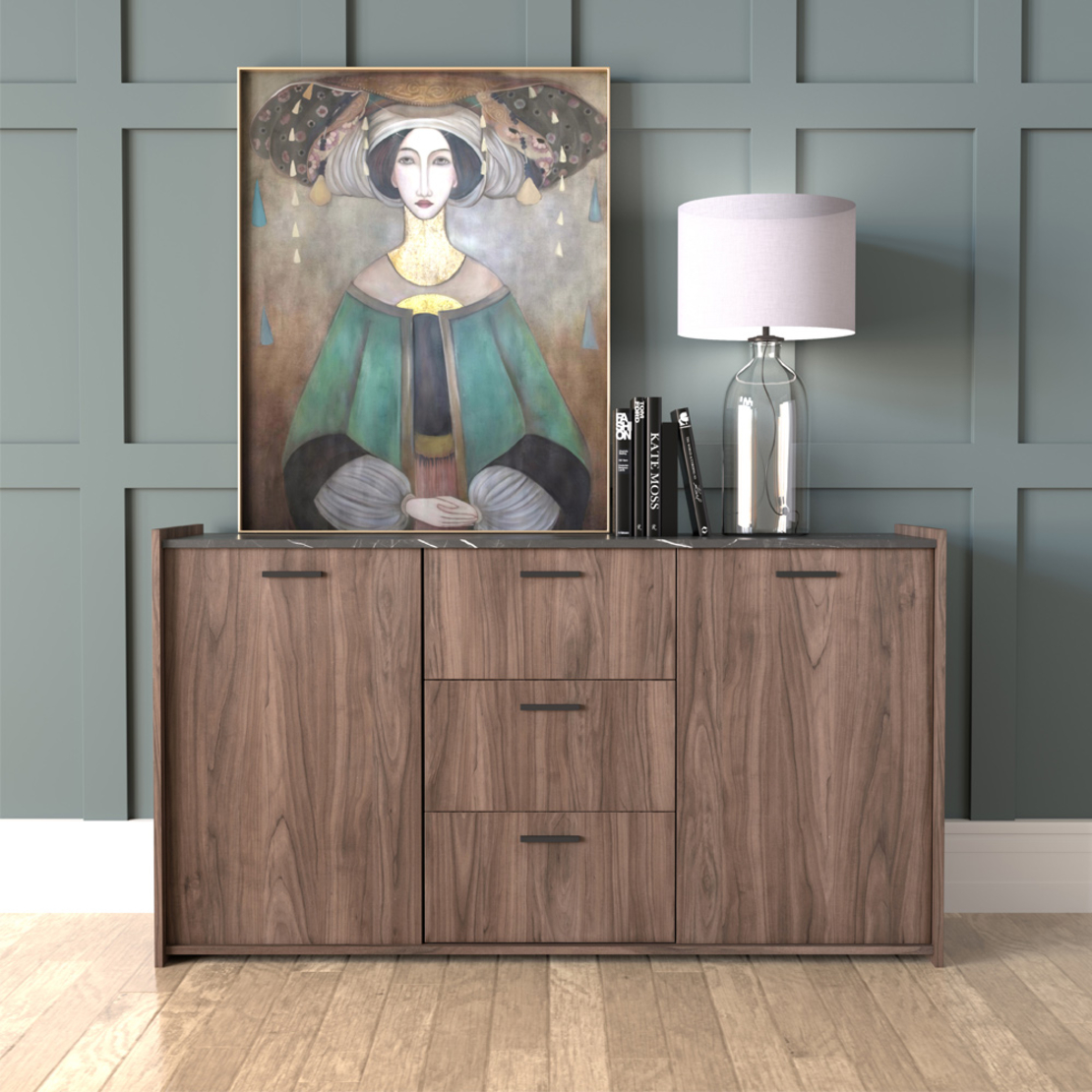 EAST LADY 2 PAINTING CANVAS MULTICOLOR WOOD FRAME