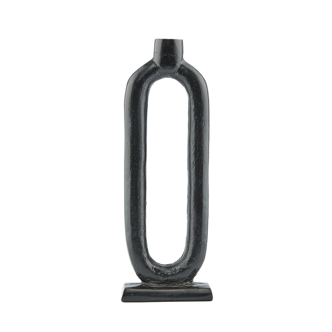 CORI CANDLE HOLDER ALUMINIUM BLACK 11x11xH29cm IN