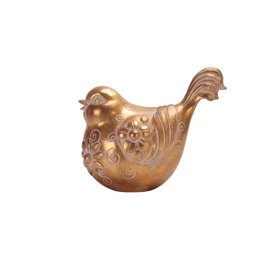 HOOPOE 3 DECO BIRD POLYRESIN GOLD 16x10,3xH12cm PR