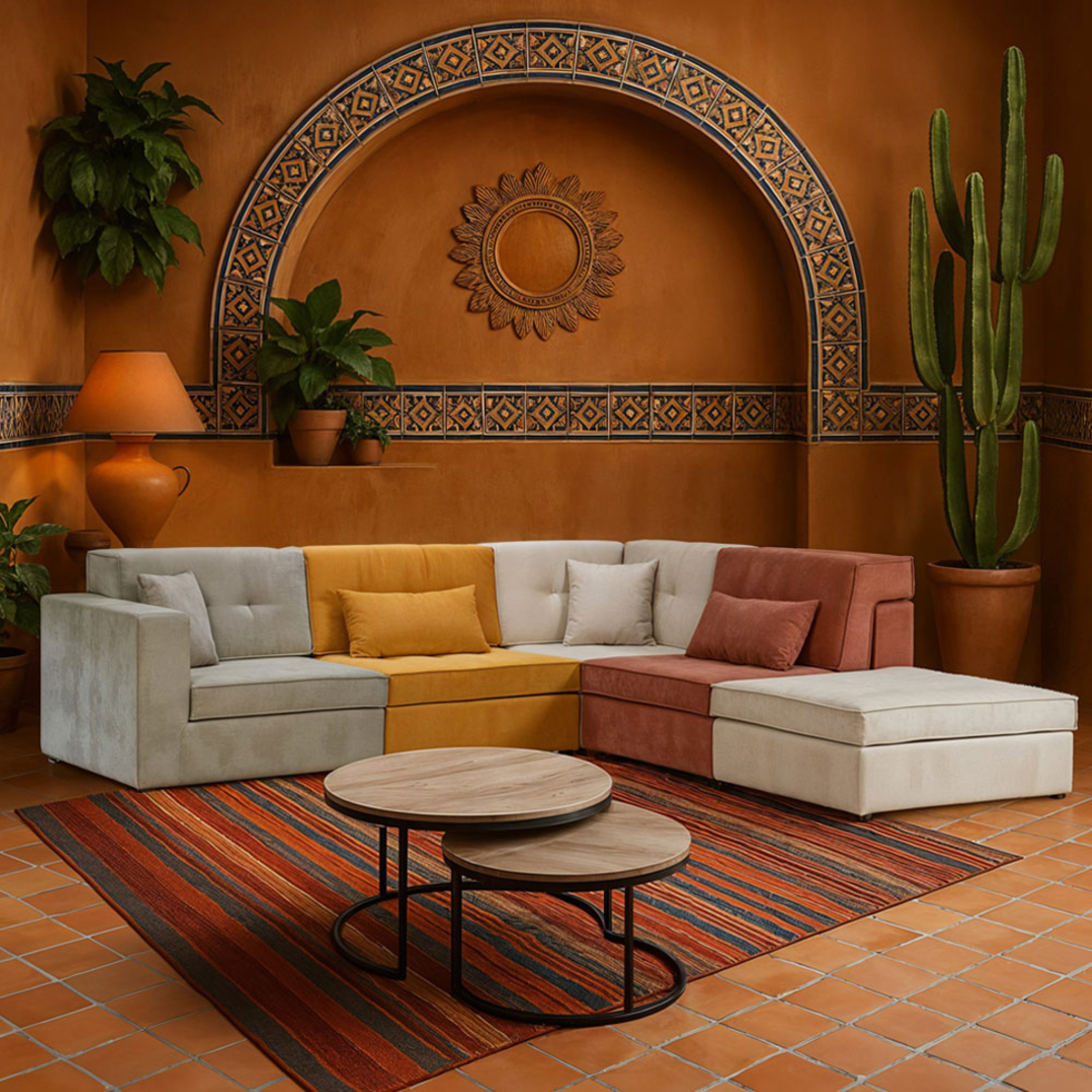 MEXICO CORNER EASY CLEAN FABRIC BEIGE E1 EU