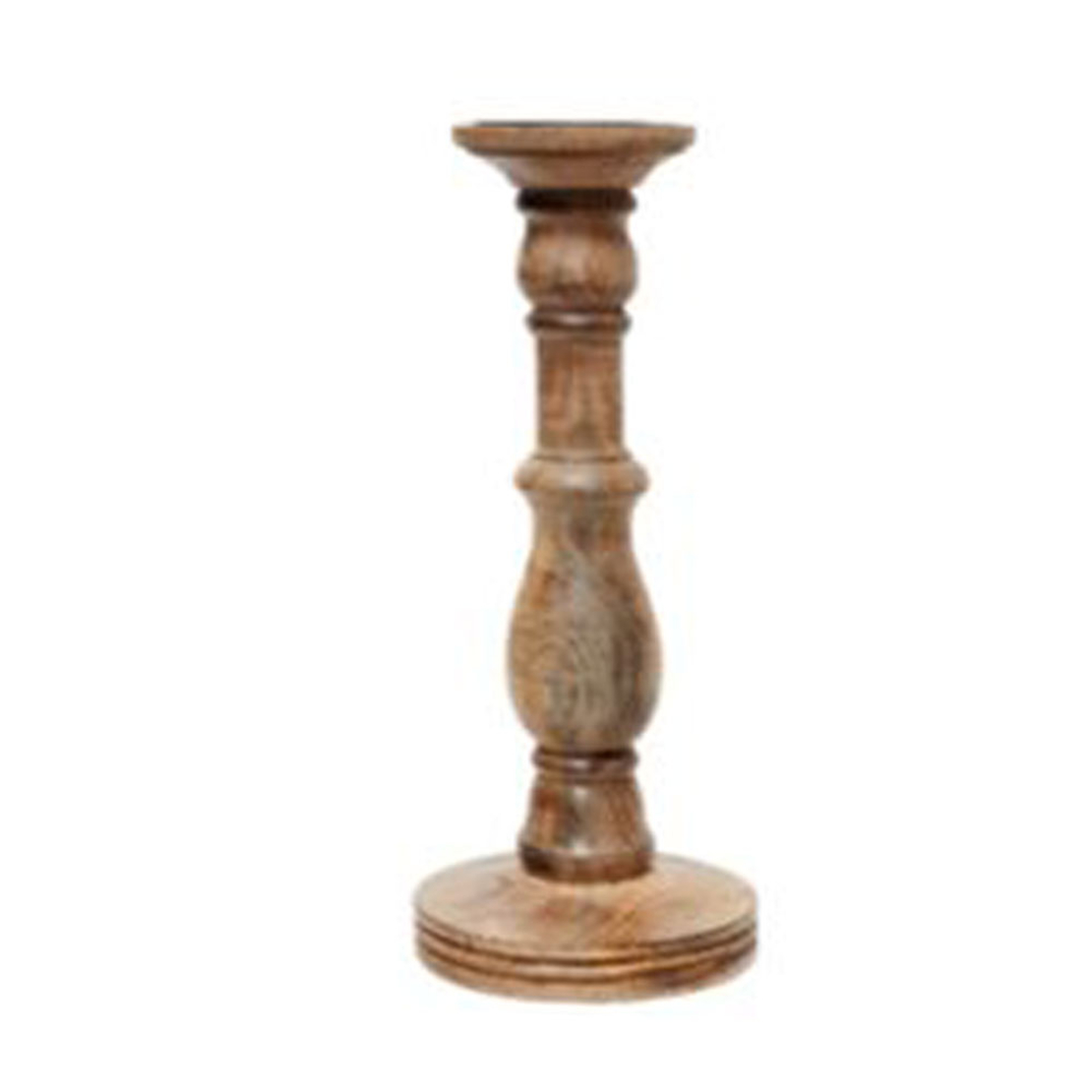 SIBO CANDLE HOLDER WOOD MANGO NATURAL D10xH35cm IN