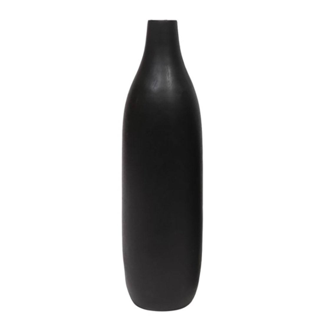 SOLET VASE WOOD BLACK D10xH40cm IN