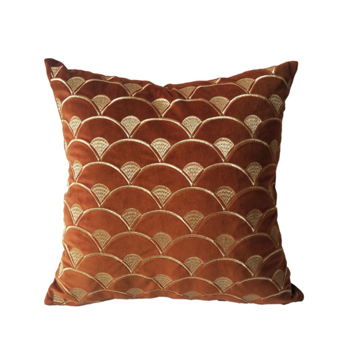 SUNRISE DECOR CUSHION VELVET TERRACOTTA GOLD 45x45