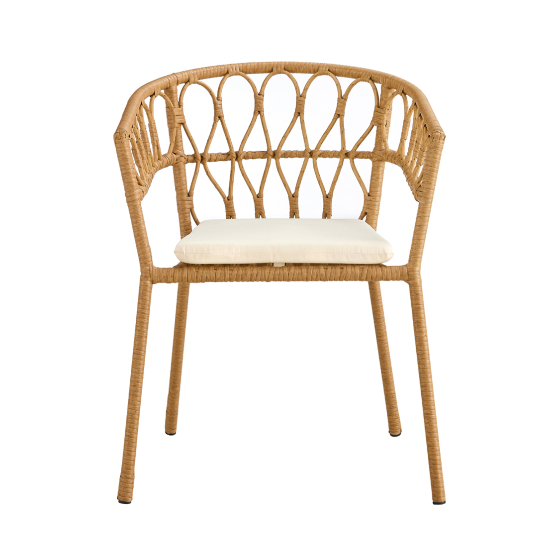 SURABAYA CHAIR PE RATTAN NATURAL WHITE 59x56x77.5 PRC