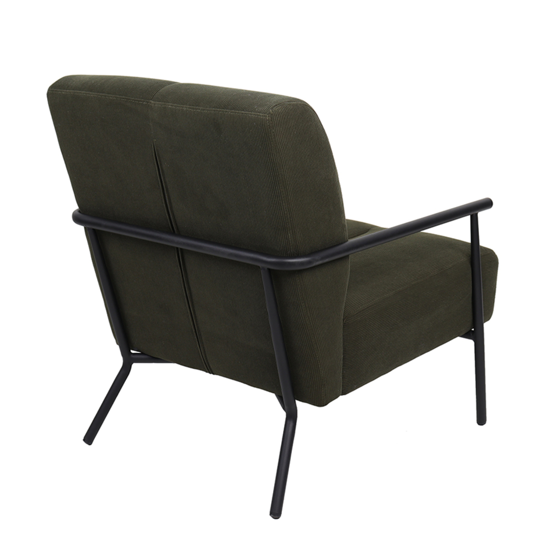 KIOTO ARMCHAIR FABRIC OLIVE GREEN DARK METAL BLACK PRC