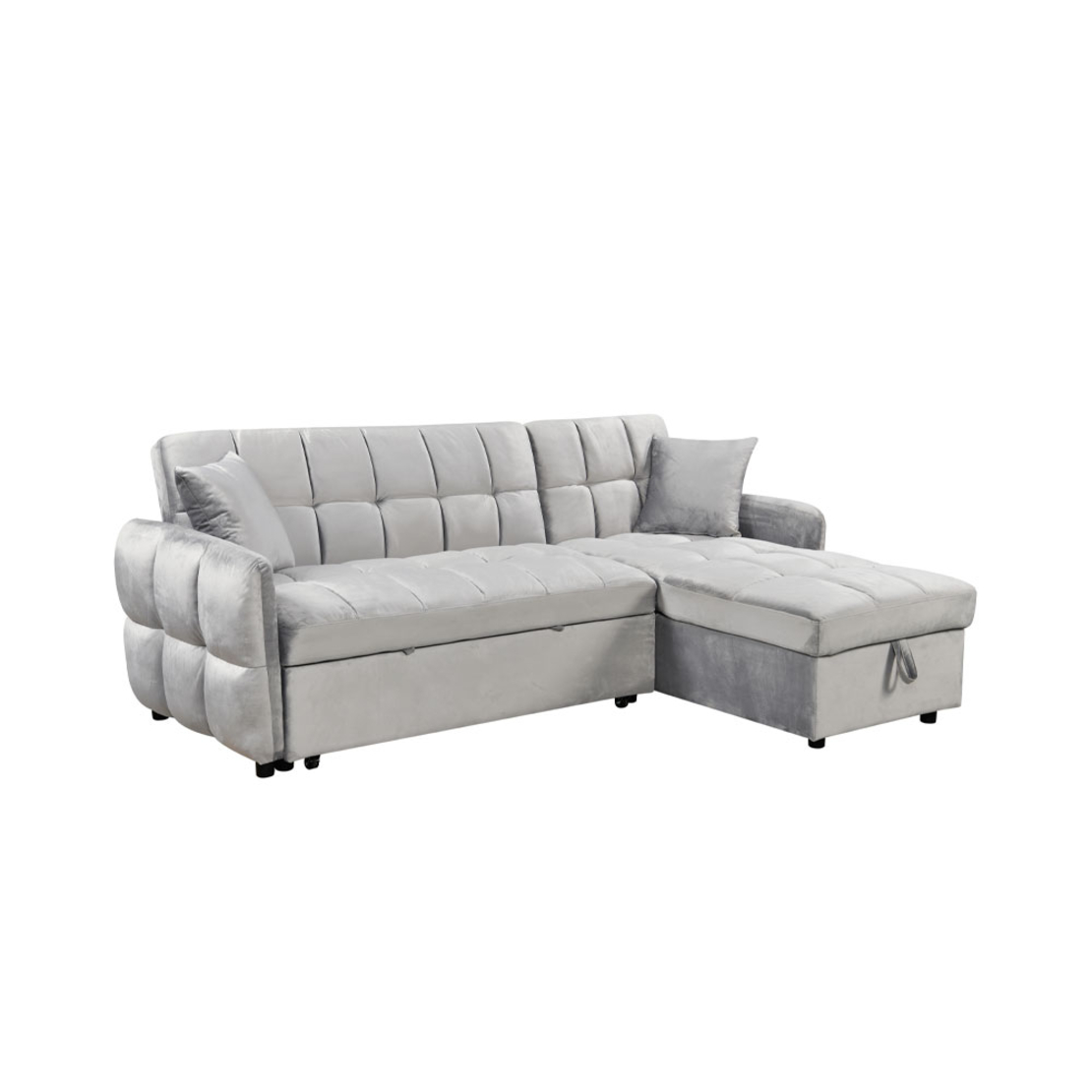 CROSSOVER SOFA BED REVERSABLE CORNER FABRIC GREY LIGHT E1 PRC