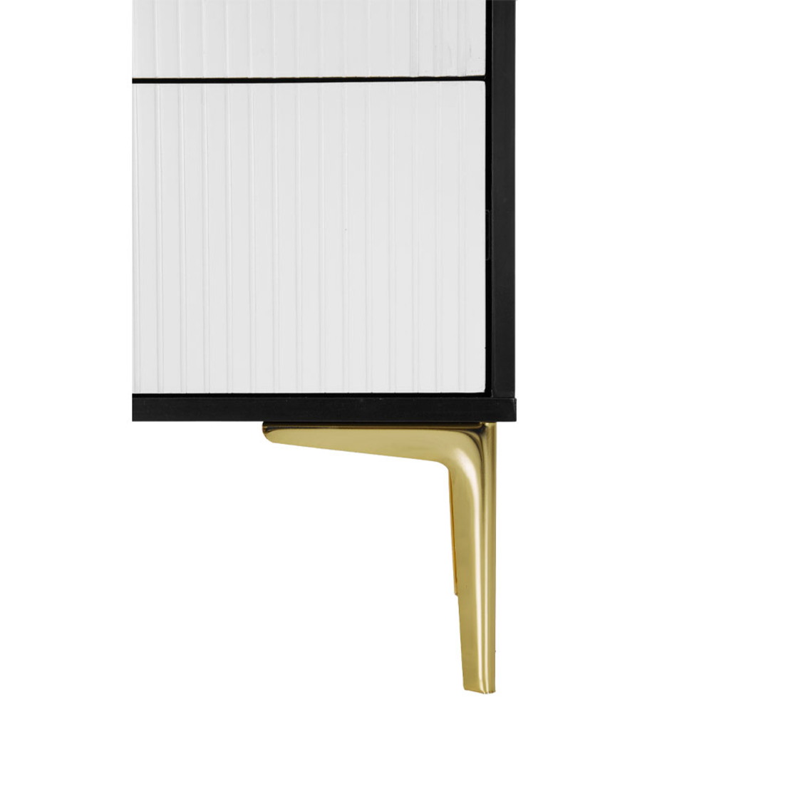 NEW YORK PEDESTAL 3DRAWERS MDF WHITE MDF BLACK GOLD E1