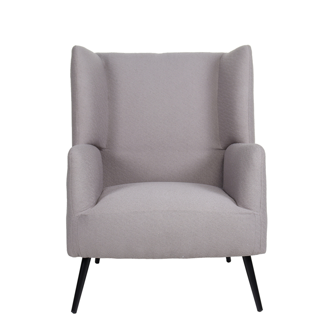 MONACO ARMCHAIR FABRIC GREY WOOD RUBBERWOOD BLACK PRC