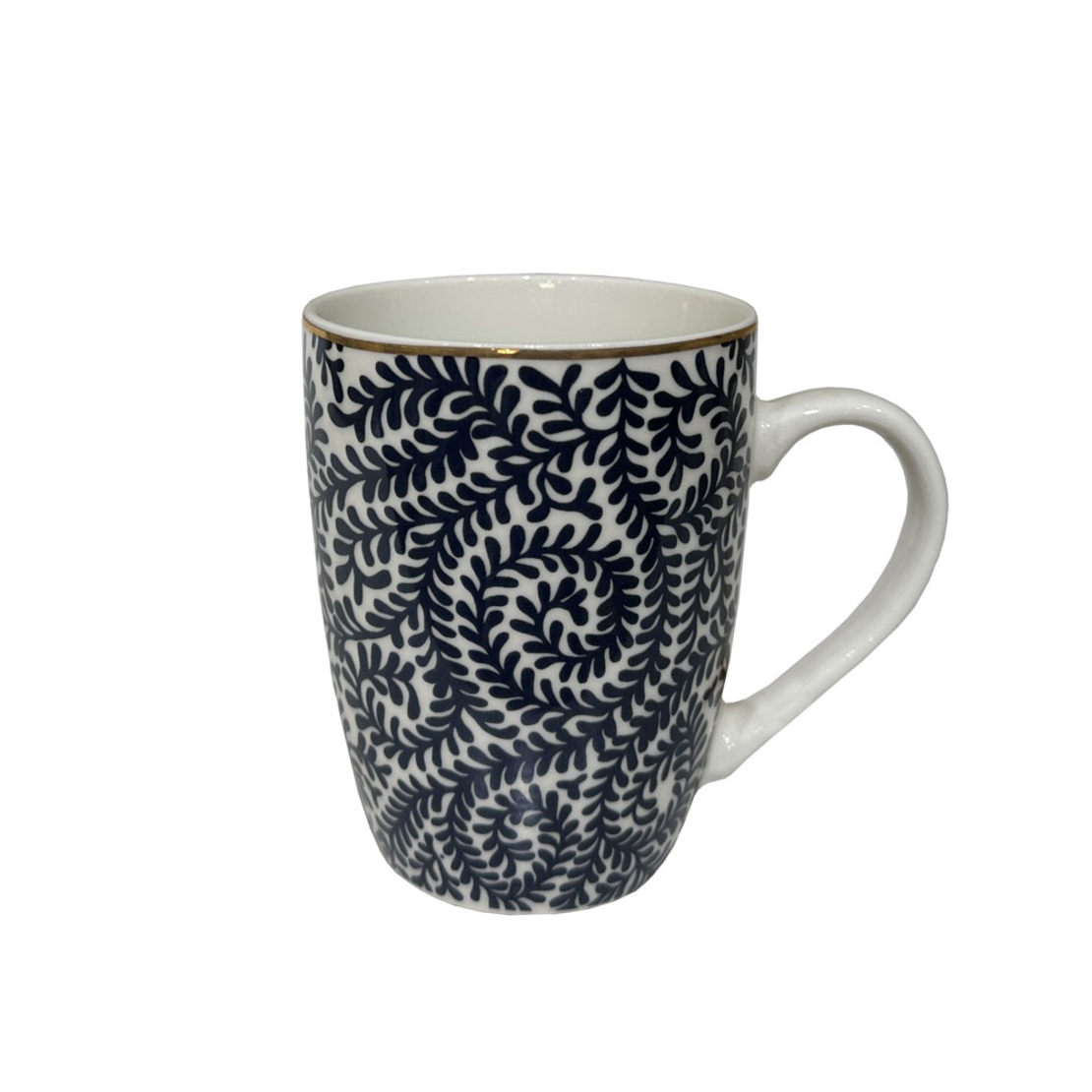 FLEUR B MUG NEW BONE CHINA WHITE BLUE D8,3xH10,5cm