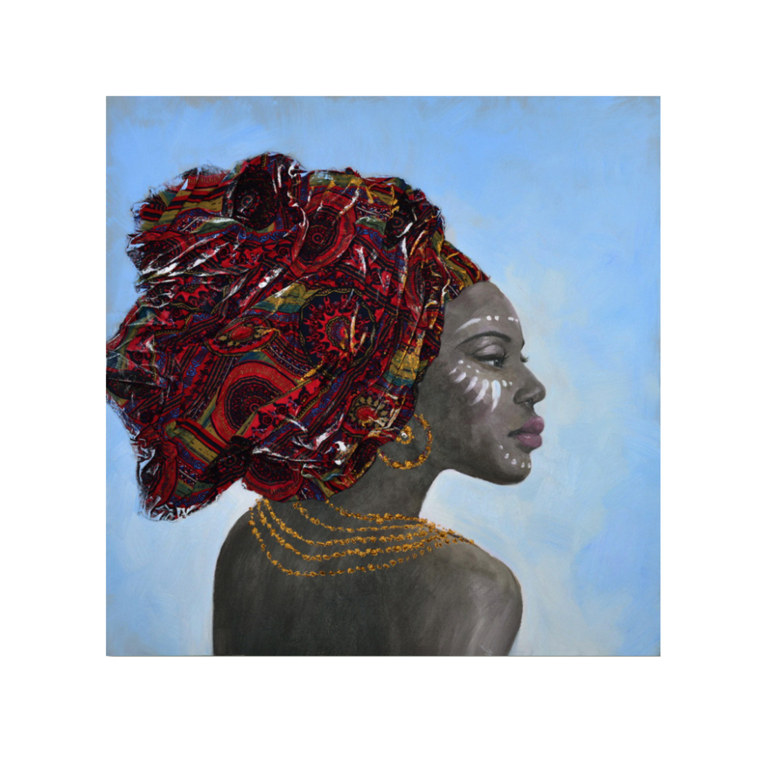 RIETA PAINTING CANVAS MULTICOLOR WOOD 100x100xH3cm