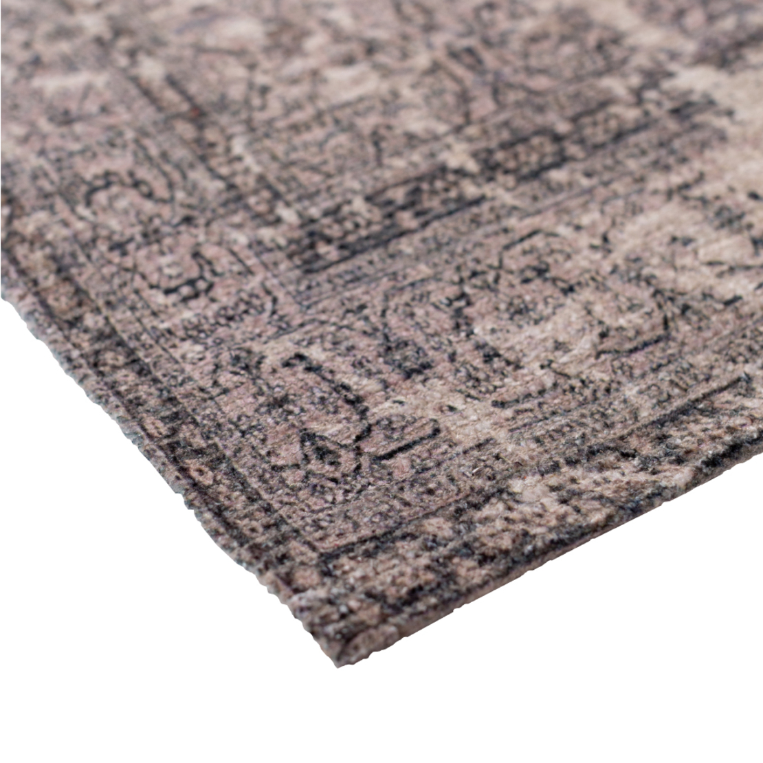 MISIRAK CARPET POLYESTER COTTON BEIGE BROWN 70x140