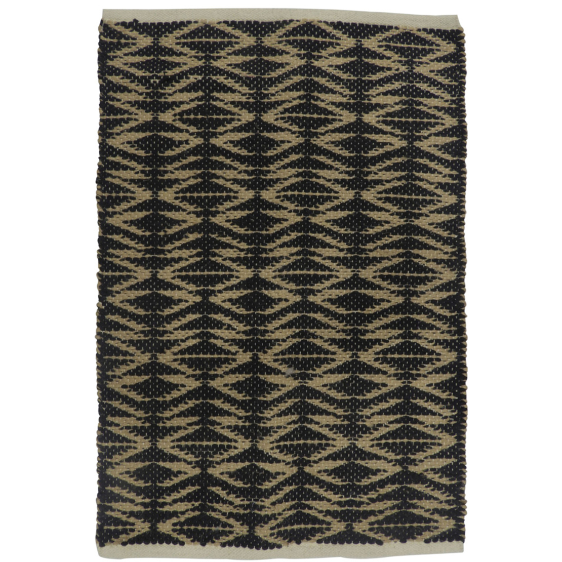 AFRICA CARPET JUTE COTTON BLACK BEIGE 60x90cm IN