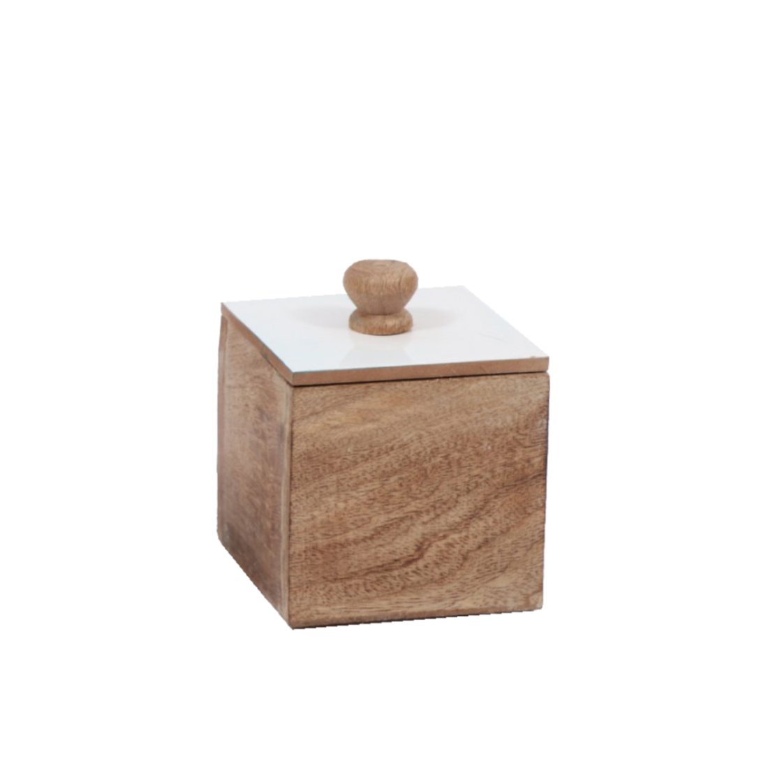 ASHANTI STORAGE JAR WITH LID WOOD MANGO NATURAL WH